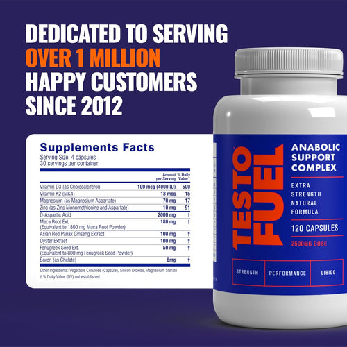 2 Pack TestoFuel 120 T-Booster Pills - Test Booster for Men