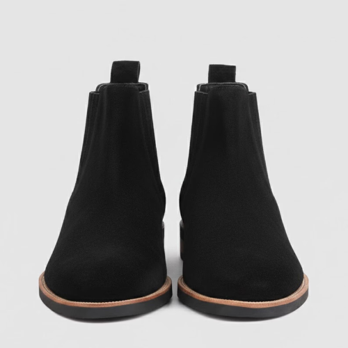 Handmade Black Suede Chelsea Boots – Mens Ankle Boots for Formal Wedding