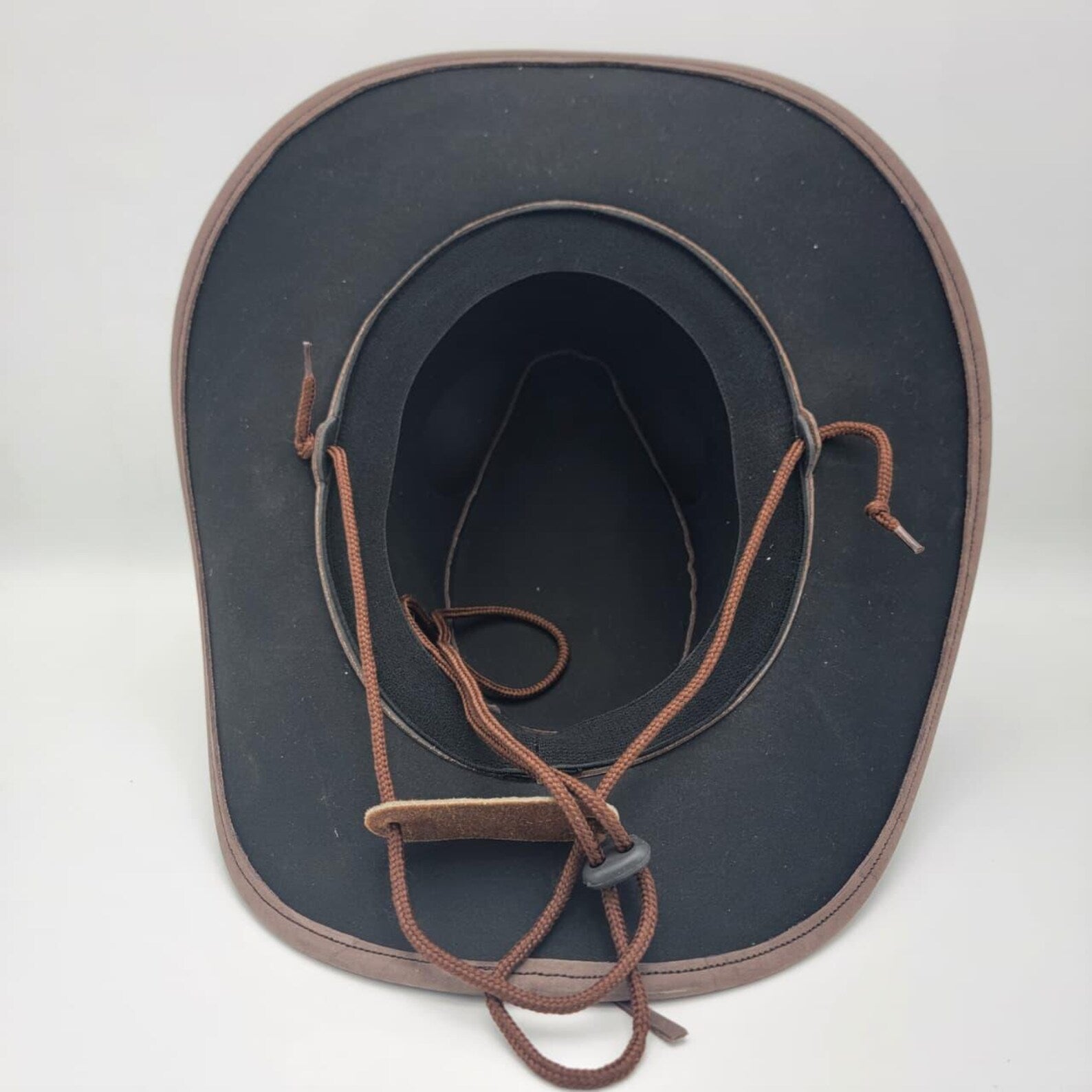 Handmade Brown Leather Cowboy Hat: Western Rancher Style
