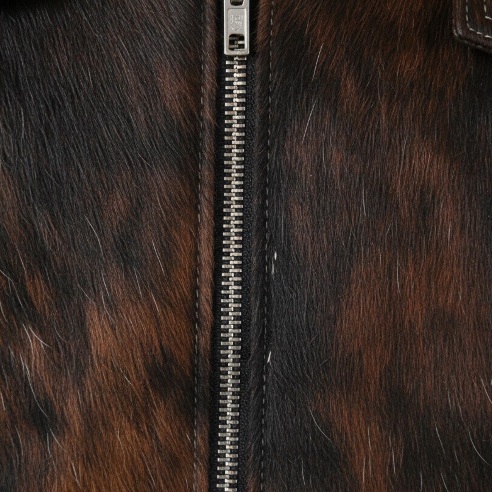 Hair-On Cowhide Leather Jacket – Western Style Rustic Biker Coat for Men