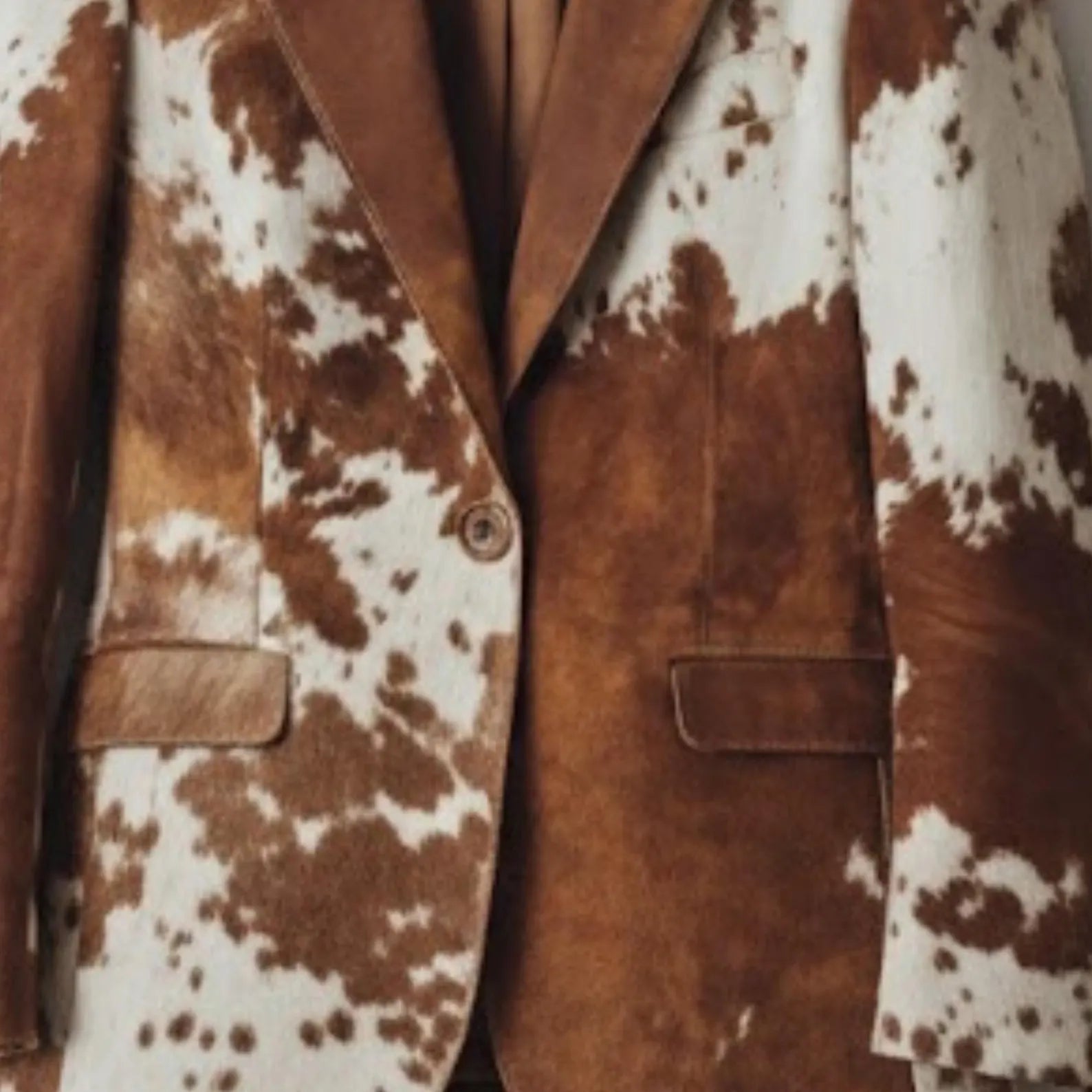 Handmade Cowhide Jacket, Brown Hair on Hide Coat, Western Rodeo Style Blazer