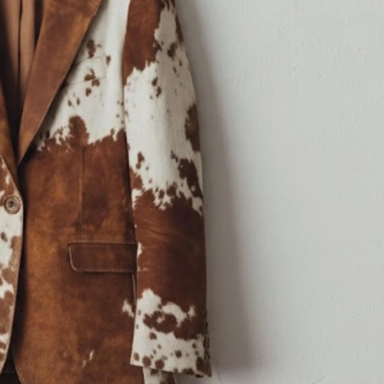 Handmade Cowhide Jacket, Brown Hair on Hide Coat, Western Rodeo Style Blazer