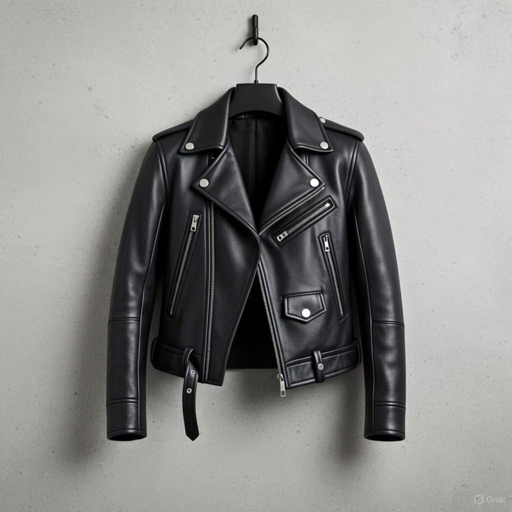 Handmade Blue Leather Jacket – Men's Biker Jacket, Motorcycle Gift for Him