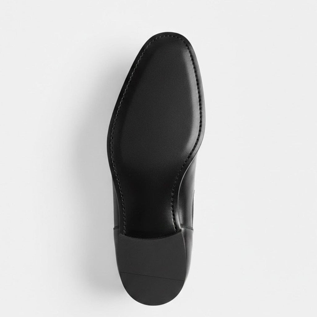 Handmade Black Leather Chelsea Boots – Mens Slip On Formal Ankle Shoes