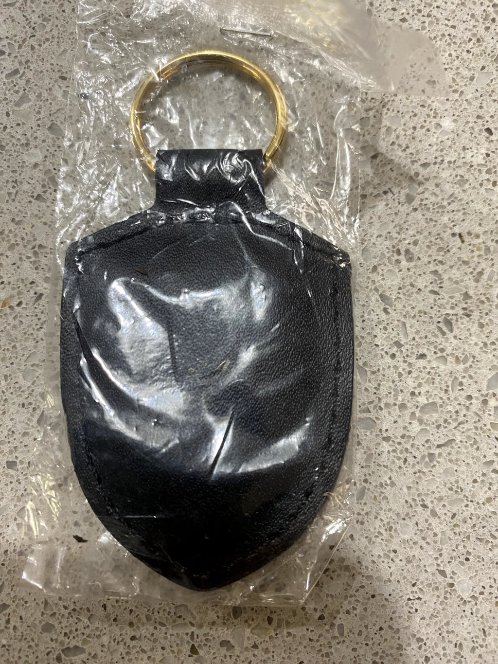 New Porsche keyring leather black
