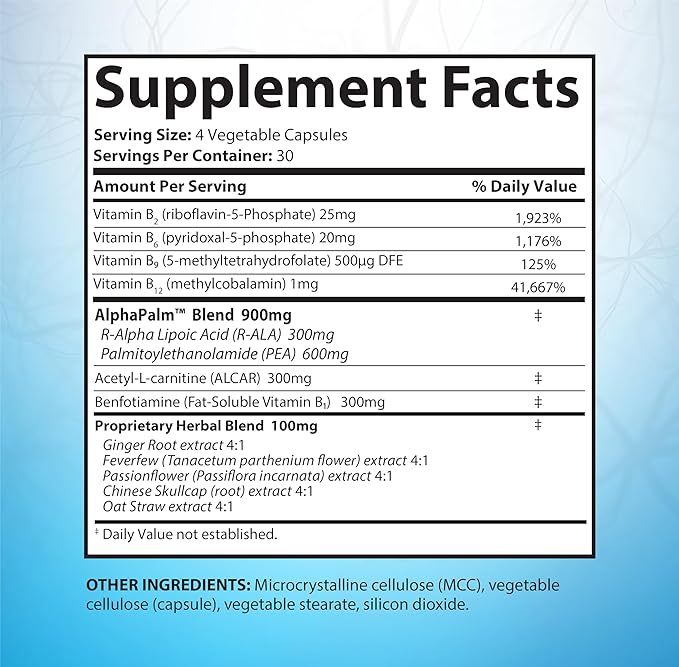 SciatiEase Nerve Support Supplement – Sciatic Nerve Health with AlphaPalm & Alpha Lipoic Acid | 120 Capsules